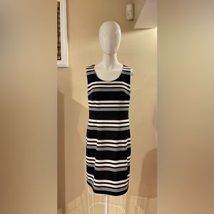 MadisonLeigh Black White Sleeveless striped dress Size 6